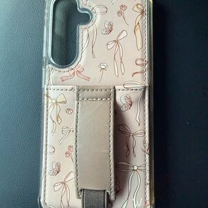 Chic Bow Pattern Phone Case - Cream SAMSUNG S25